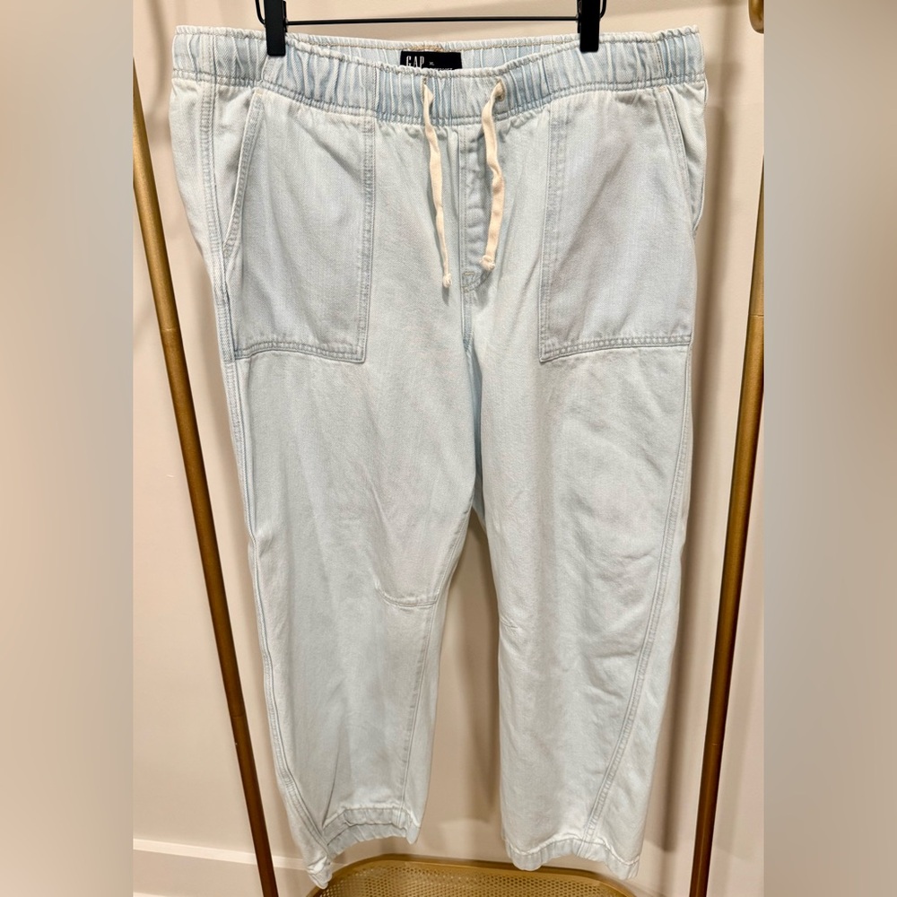 GAP Light Blue Supersoft Pull-On Barrel jeans